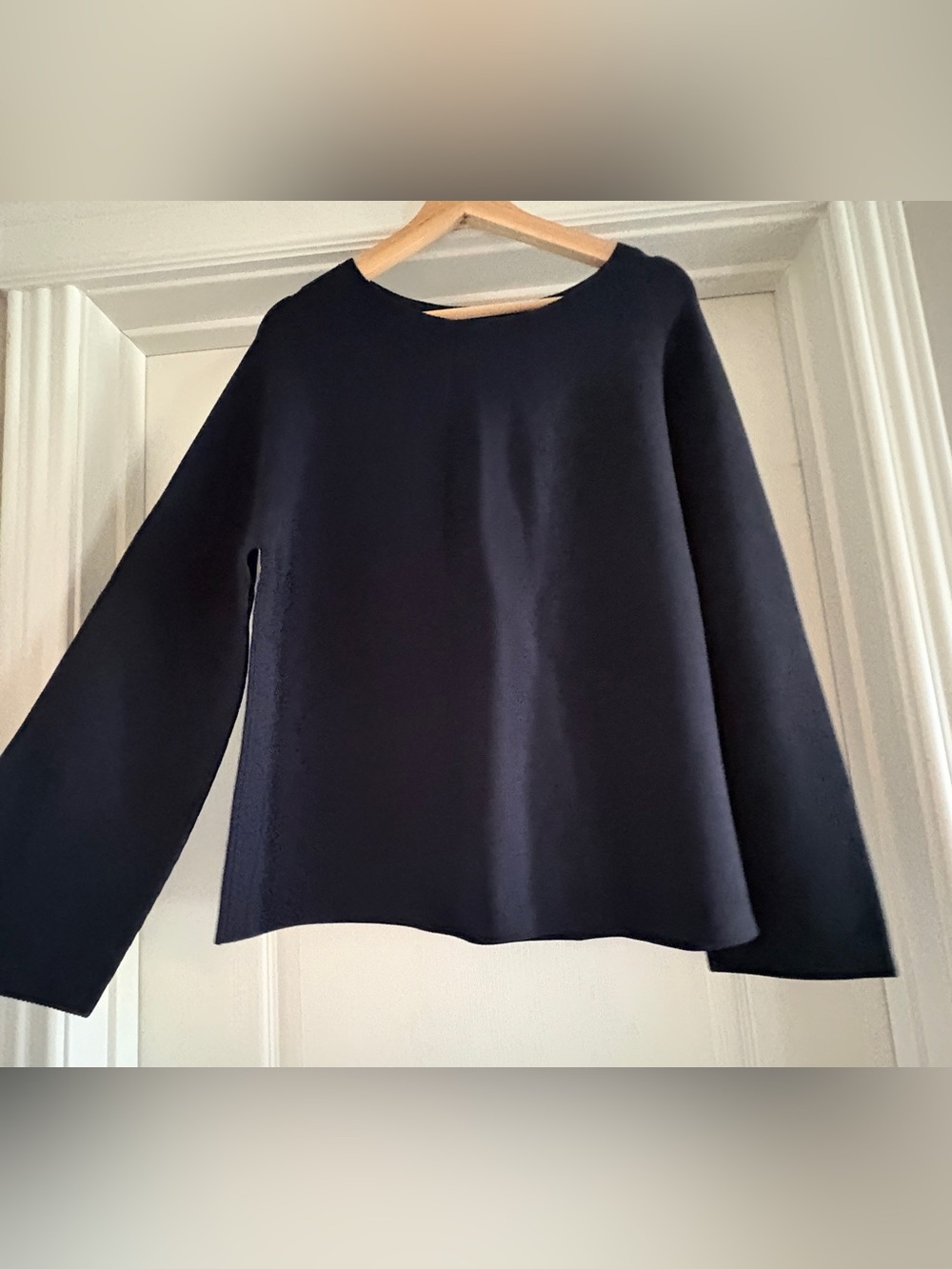 Liviana Conti Navy Long-Sleeve Crewneck Sweater - Minimal Pullover